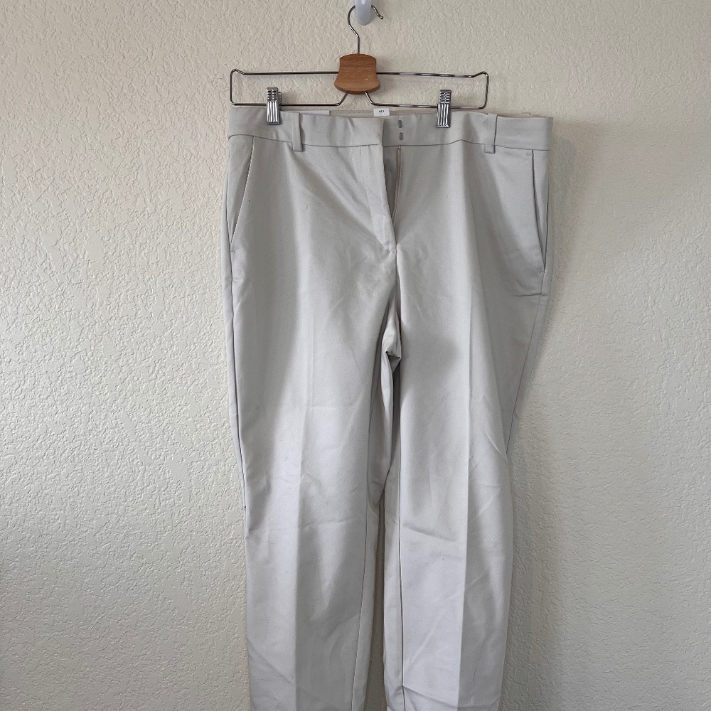 2 PAIRS - H&M Women's Regular Waist Slacks - Size 14, Cream & Tan